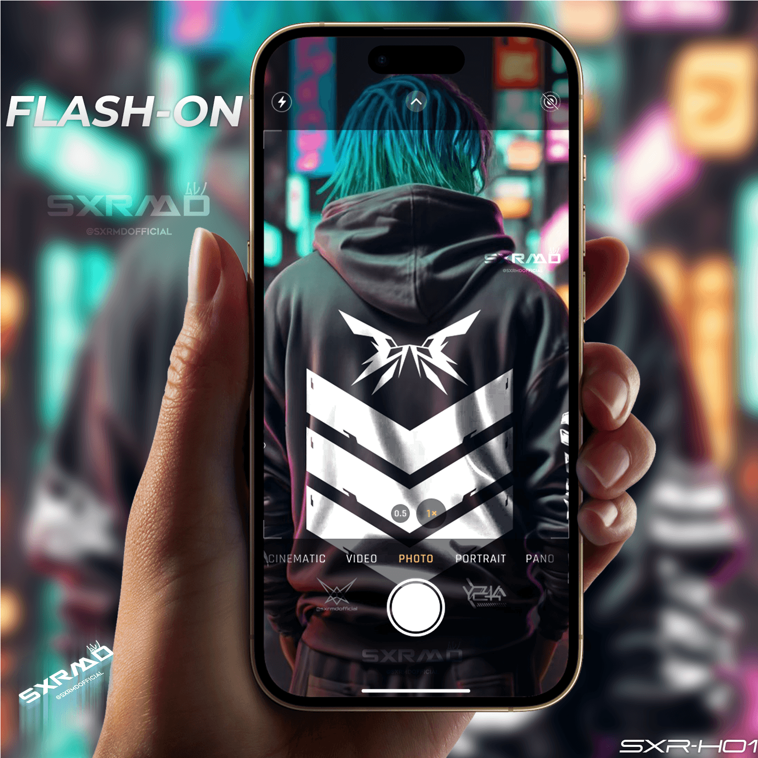 Reflective Futuristic-X Zip-Up Hoodie - Image 5