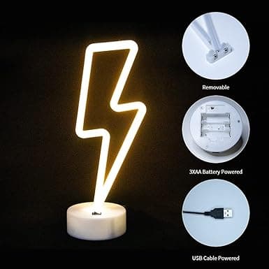 Neon Lightning Bolt Glow Light — slide 3