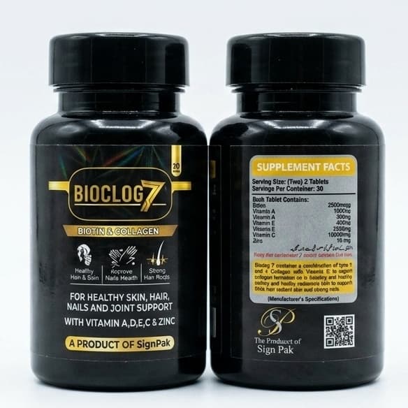 BIOCLOG-7 Biotin & Collagen Supplement (30 Tablets) - View Details BIOCLOG-7 Biotin & Collagen Supplement (30 Tablets)